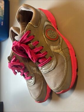 Michael Kors Taupe Sneakers with Hot Pink Accents